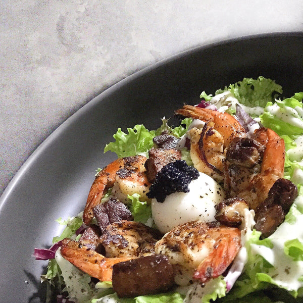 French Foie Gras Salad | Wild Prawns ∙ Caviar ∙ Egg ∙ Greens (Sharing for 2)